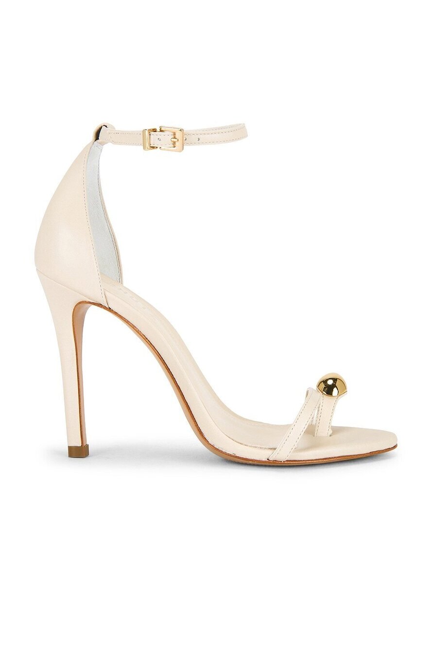 Schutz Maya Sandal in Sugar White leather high stiletto high heel ankle strap